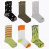 image:imageMerrell Kids Everyday Half Cushion Crew Socks  6 Pair Pack  Reinforced Heel and ToeGreen Orange Assorted