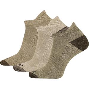 image:imageMerrell Unisex Adult Mens And Womens Wool Everyday  3 Pair Pack Cushioned Hiking Socks Low Cut Tab  Olive Assorted LargeXLarge US